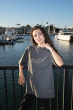 Load image into Gallery viewer, GRAY MOCK NECK T-SHIRT